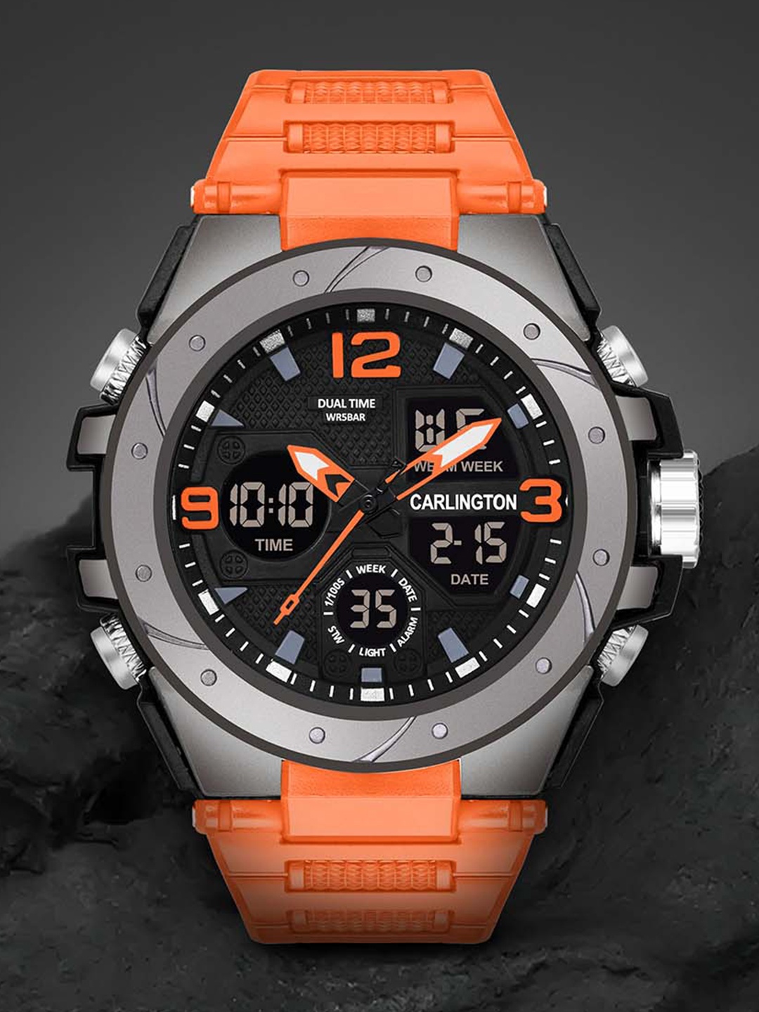 

CARLINGTON Men Analogue Chronograph Watch Endurance 9105 Orange, Black