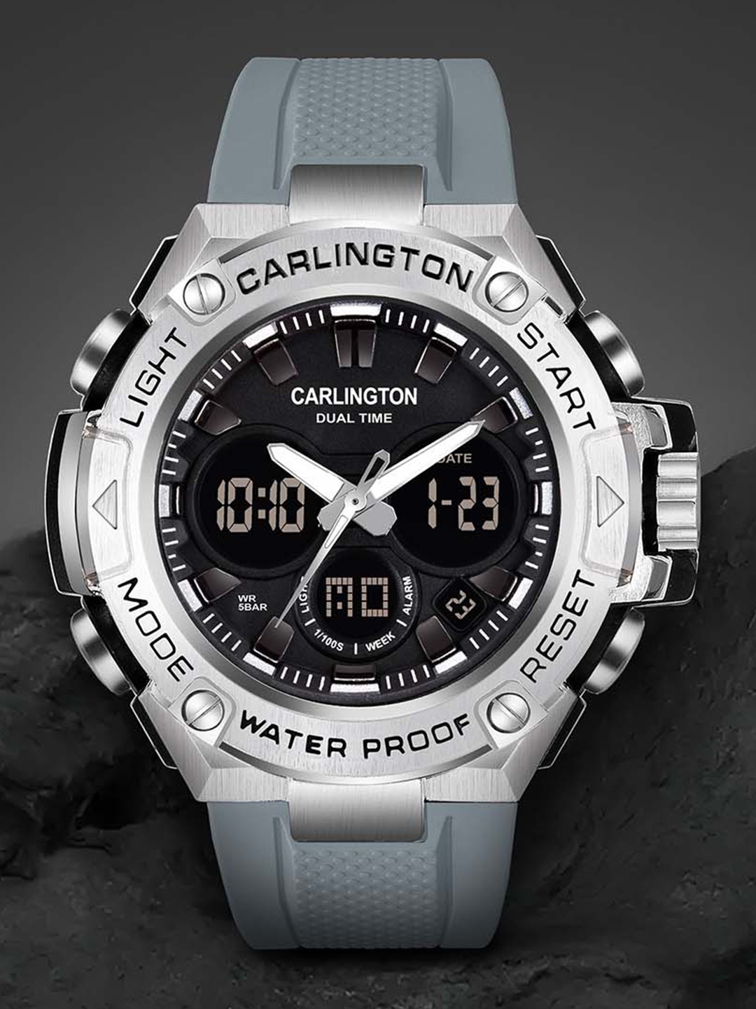 

CARLINGTON Men Analogue Chronograph Watch Endurance 9107 Grey, Black
