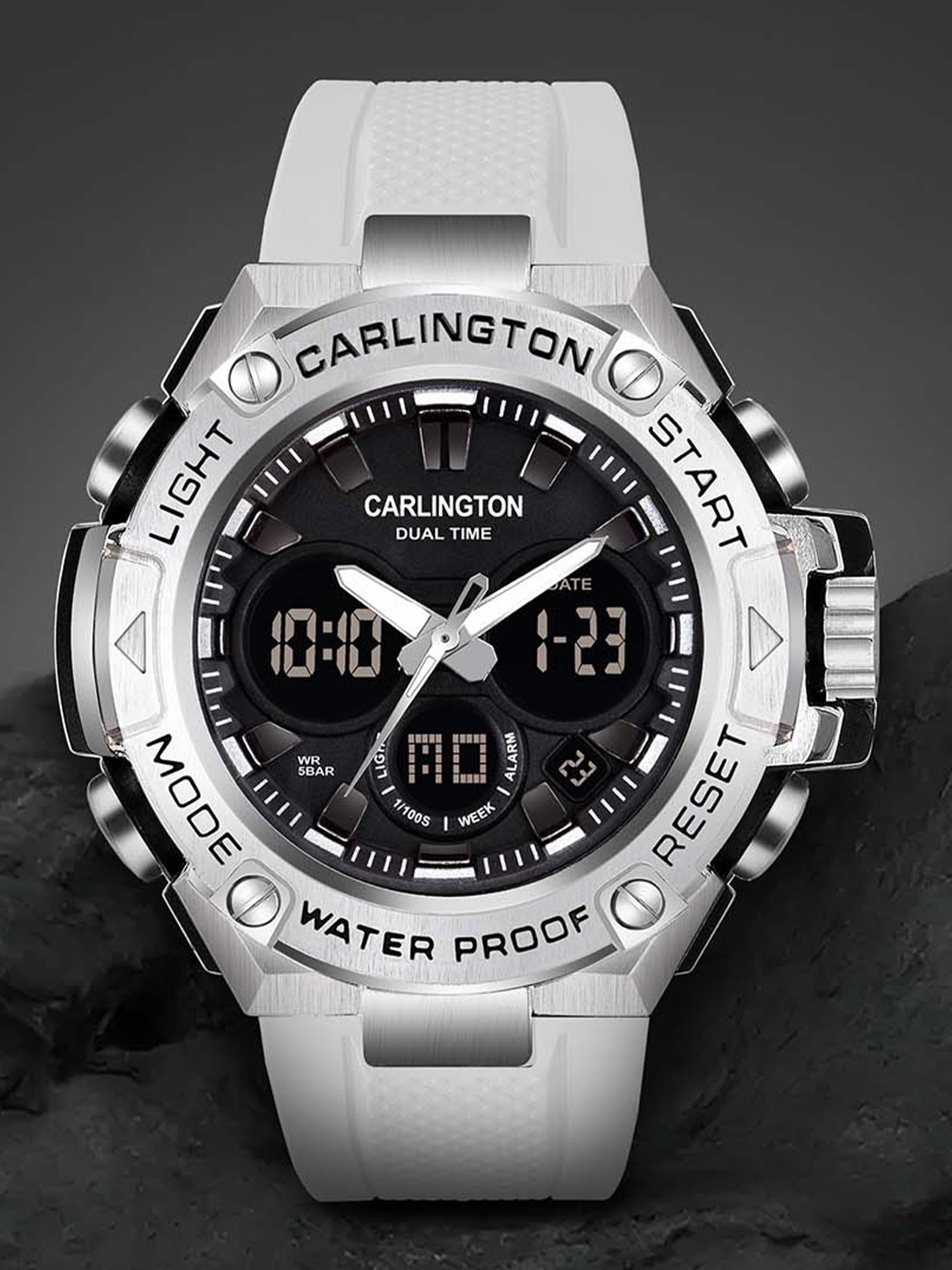 

CARLINGTON Men Analogue Chronograph Watch Endurance 9107 White, Black