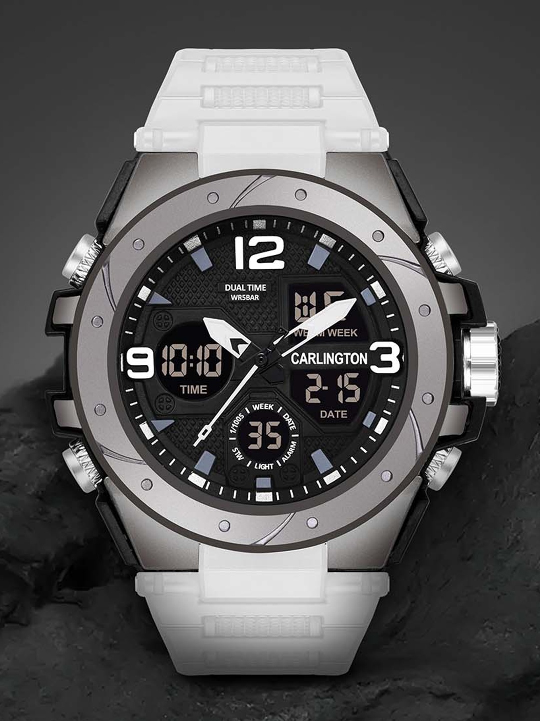 

CARLINGTON Men Analogue Chronograph Watch Endurance 9105 White, Black