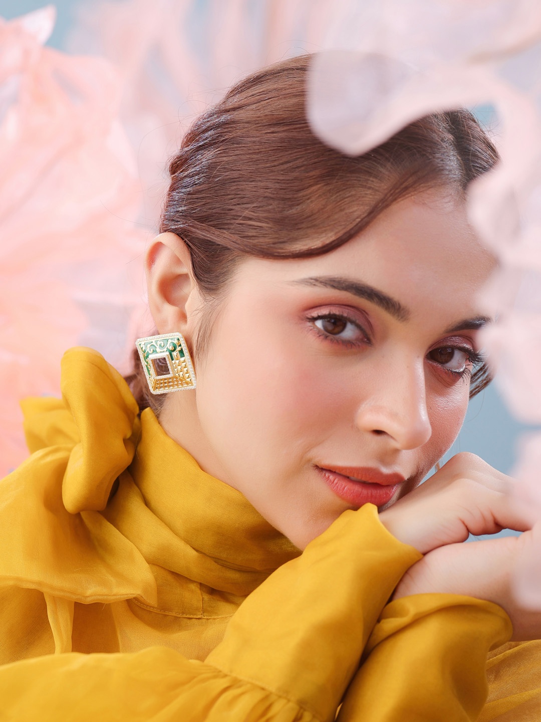 

Kicky And Perky Gold Plated Square Shaped Studs