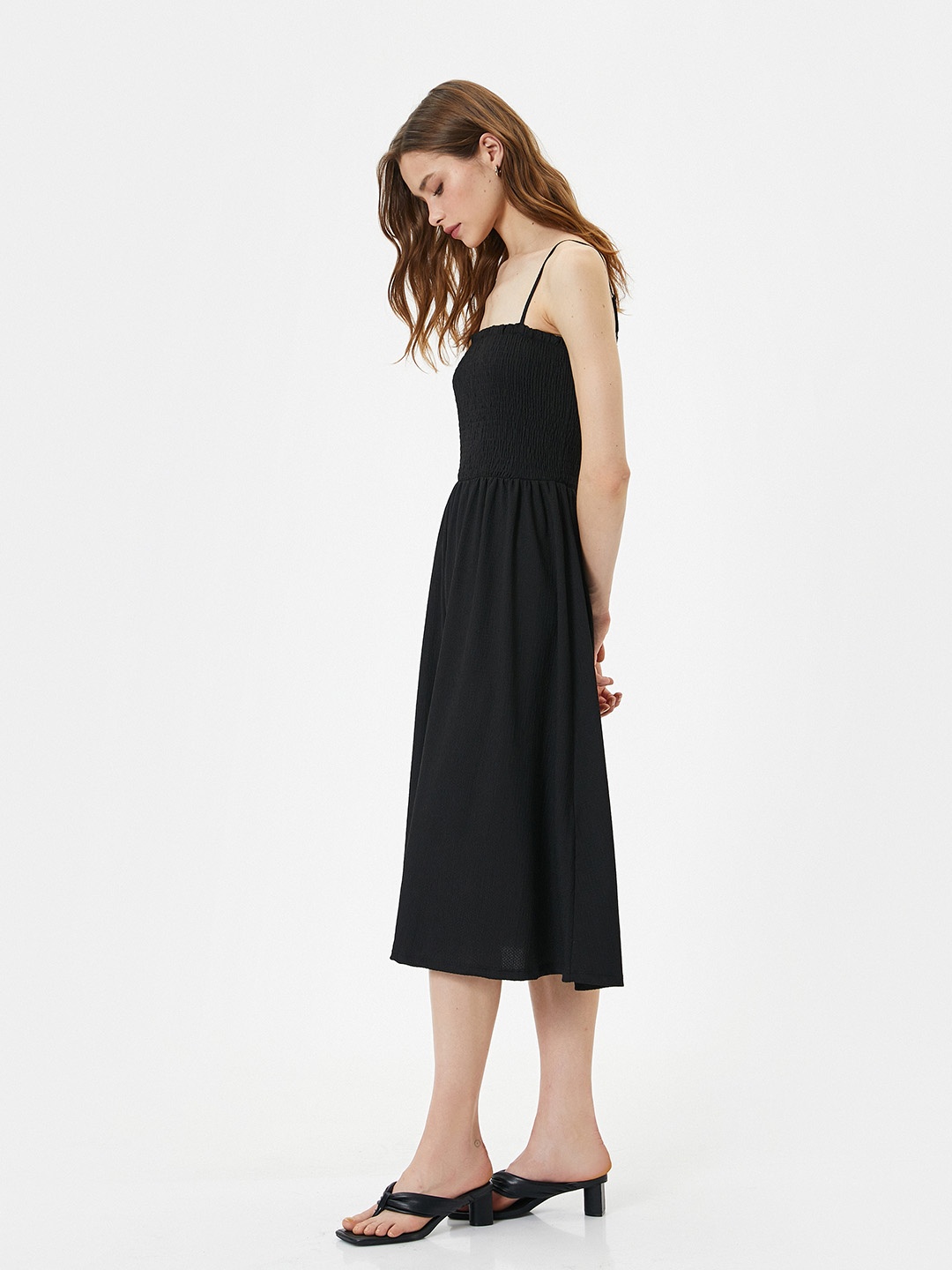 

Koton Fit & Flare Midi Dress, Black