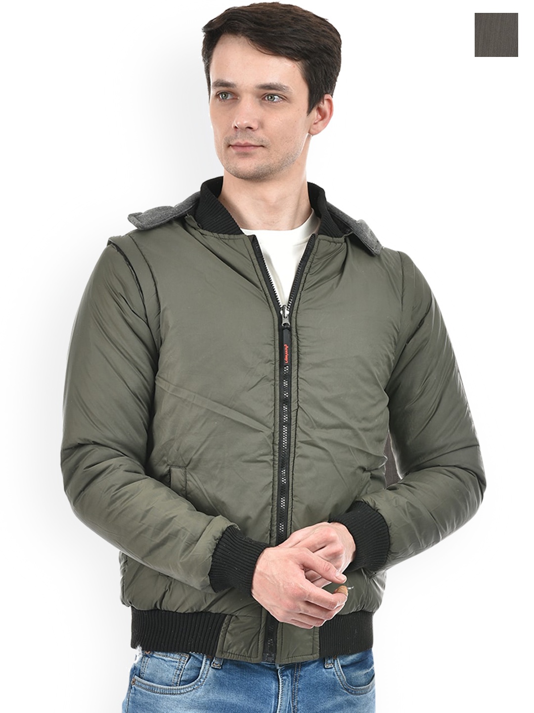 

Lawman pg3 Detachable Hooded Reversible Bomber Jacket, Olive