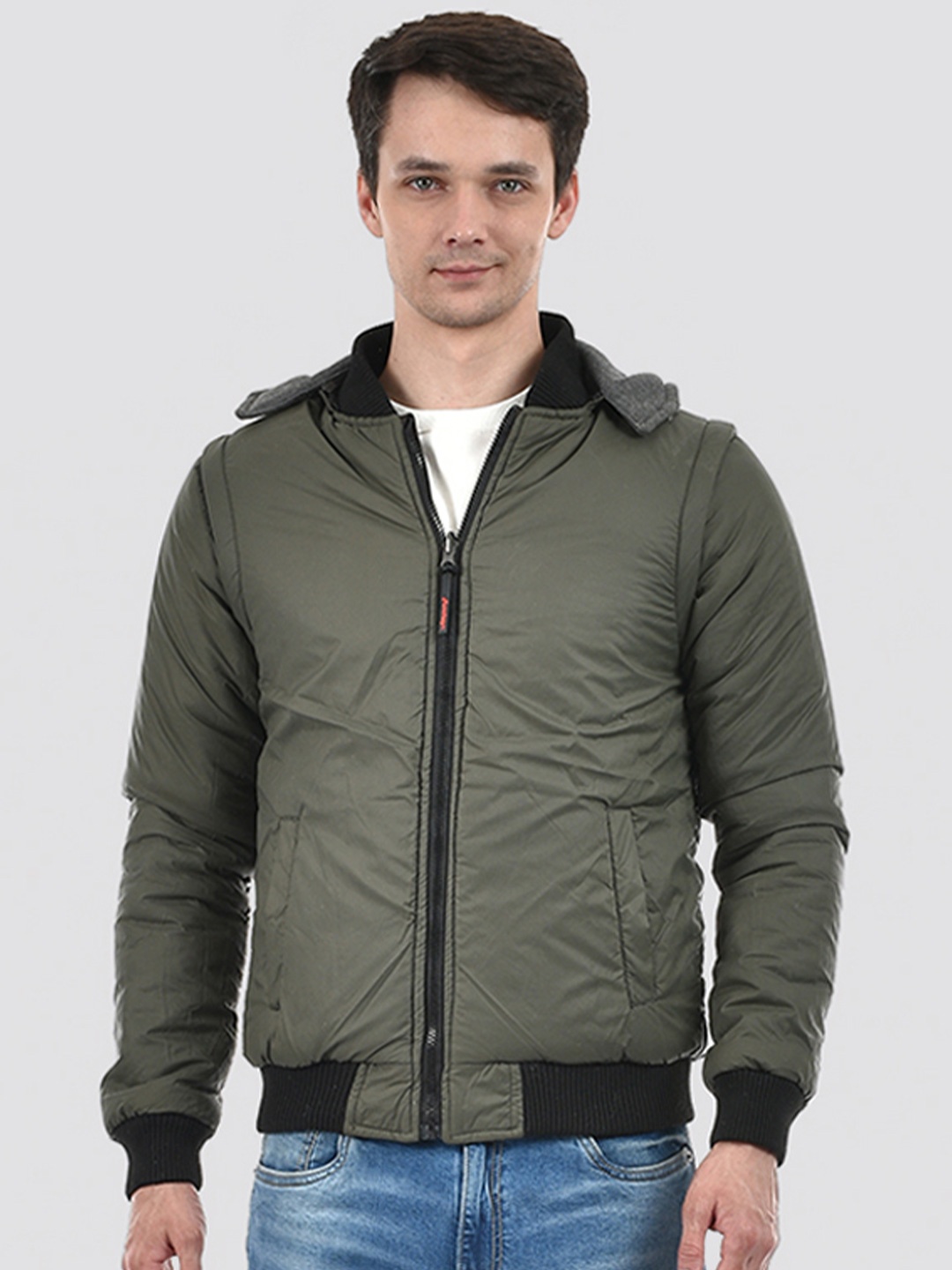 

Lawman pg3 Detachable Hooded Reversible Bomber Jacket, Olive