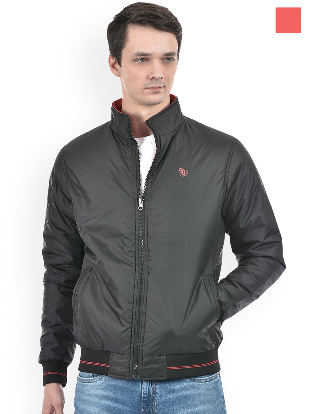 

Lawman pg3 Reversible Mock Collar Bomber Jacket, Grey