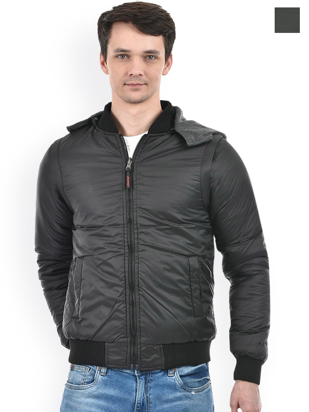 

Lawman pg3 Reversible Hooded Bomber Jacket, Black
