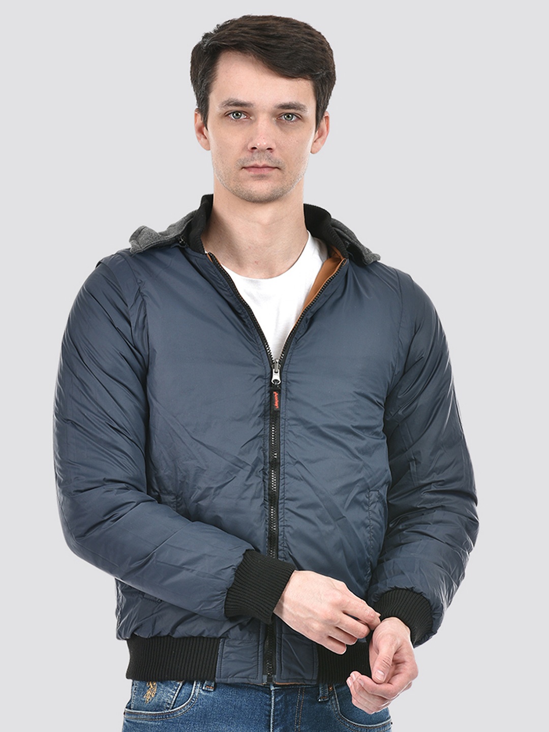 

Lawman pg3 Detachable Hooded Reversible Bomber Jacket, Blue