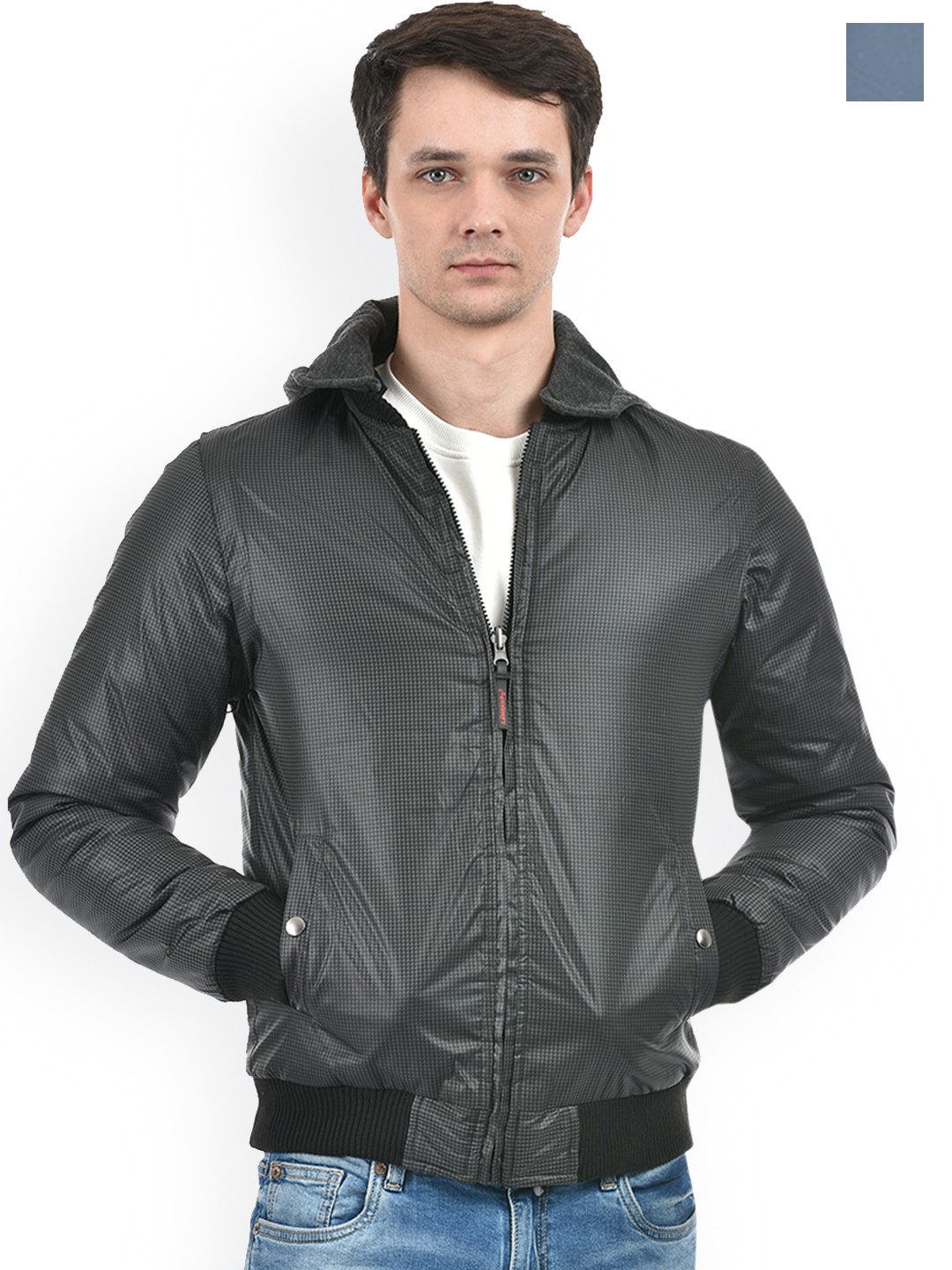 

Lawman pg3 Reversible Hooded Bomber Jacket, Black