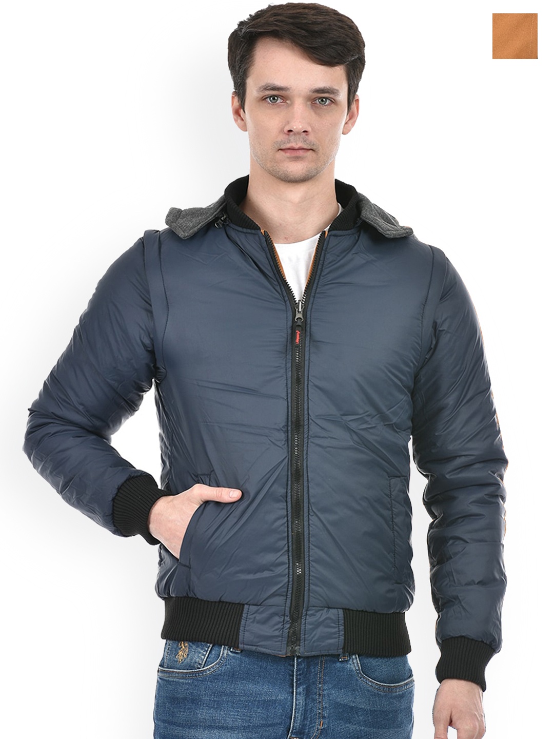 

Lawman pg3 Reversible Hooded Bomber Jacket, Blue