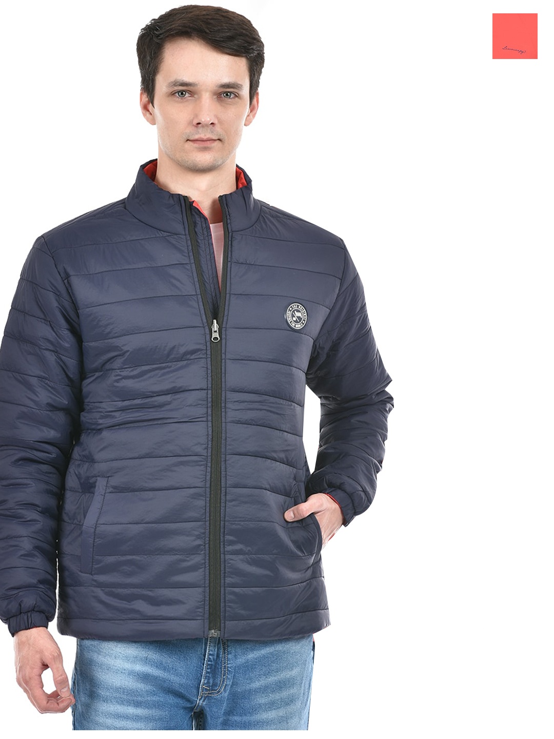 

Lawman pg3 Mock Collar Long Sleeves Reversible Puffed Jacket, Blue