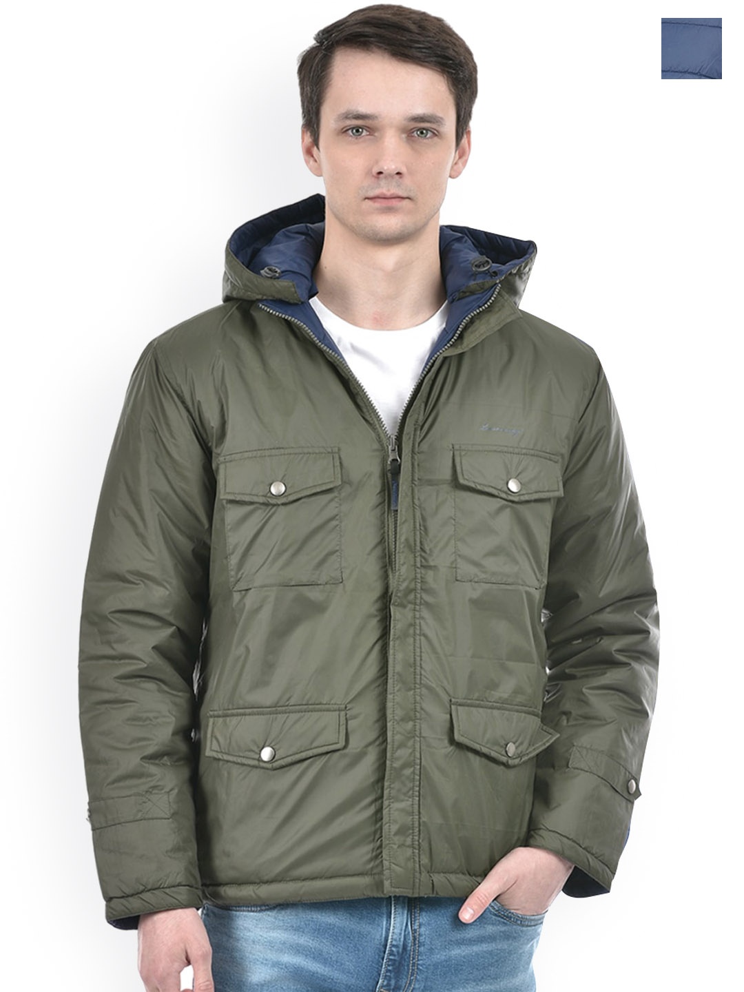 

Lawman pg3 Hooded Long Sleeves Reversible Padded Jacket, Olive