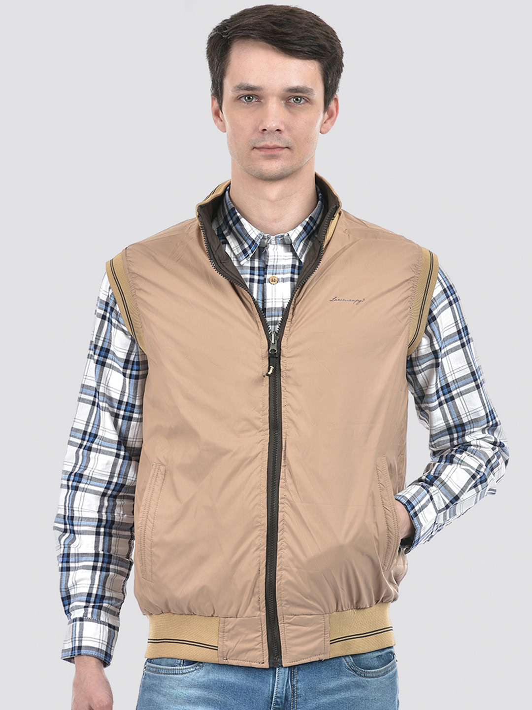 

Lawman pg3 Sleeveless Reversible Bomber Jacket, Brown