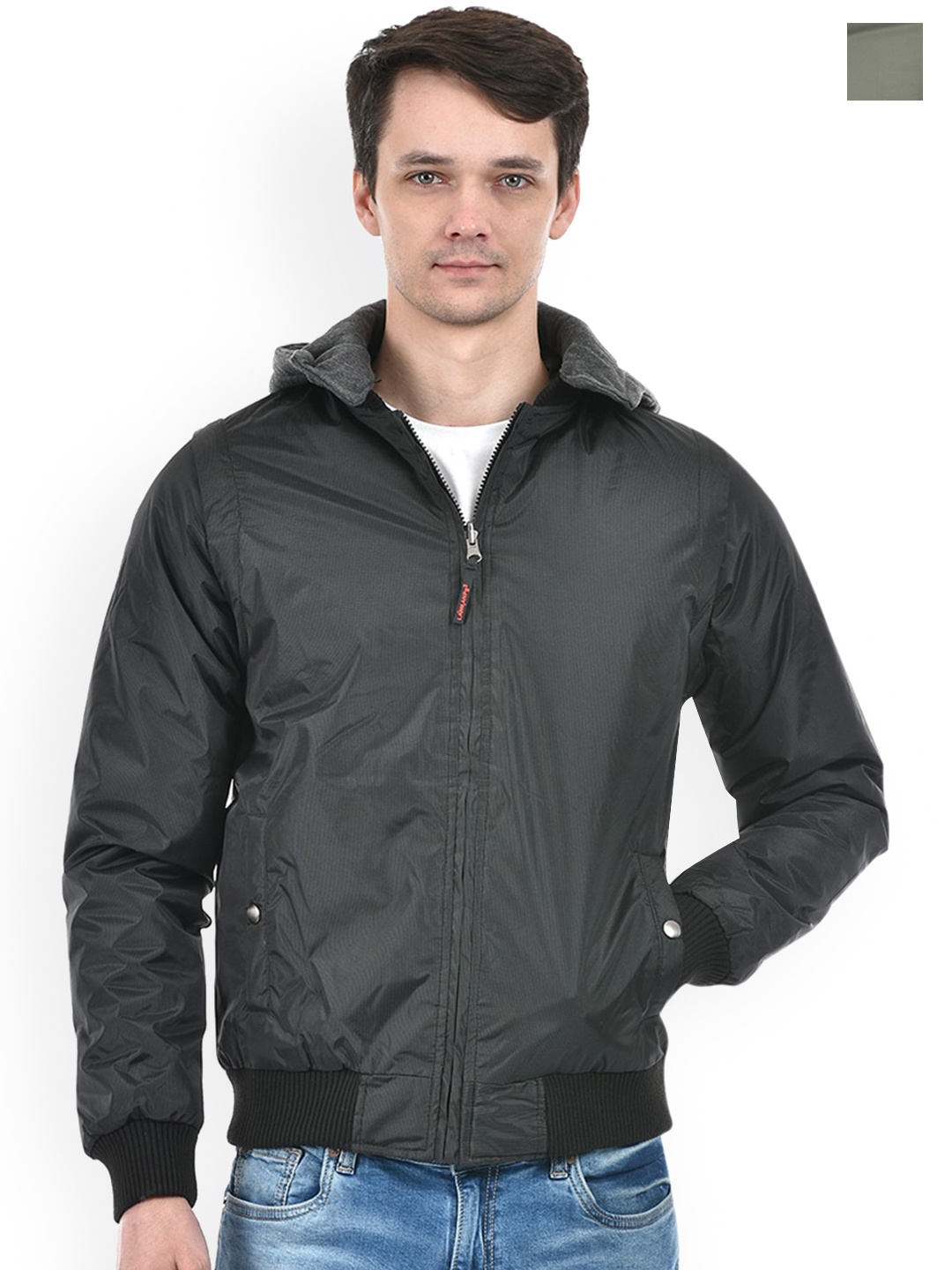 

Lawman pg3 Hooded Reversible Bomber Jacket, Charcoal