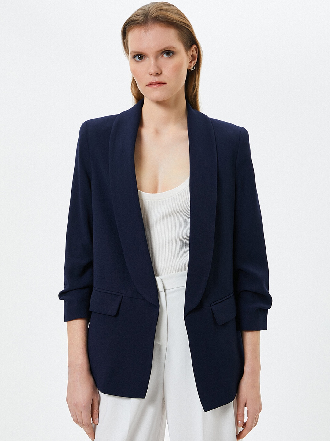 

Koton Shawl Collar Single-Breasted Blazers, Navy blue