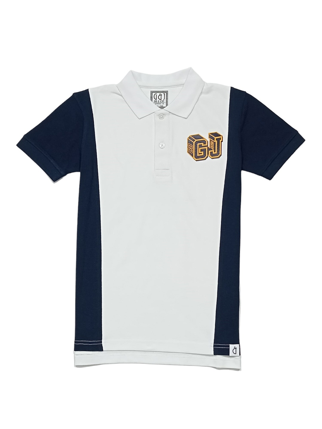 

Gini and Jony Boys Typography Colourblocked Cotton Polo Collar Short Sleeves T-shirt, White