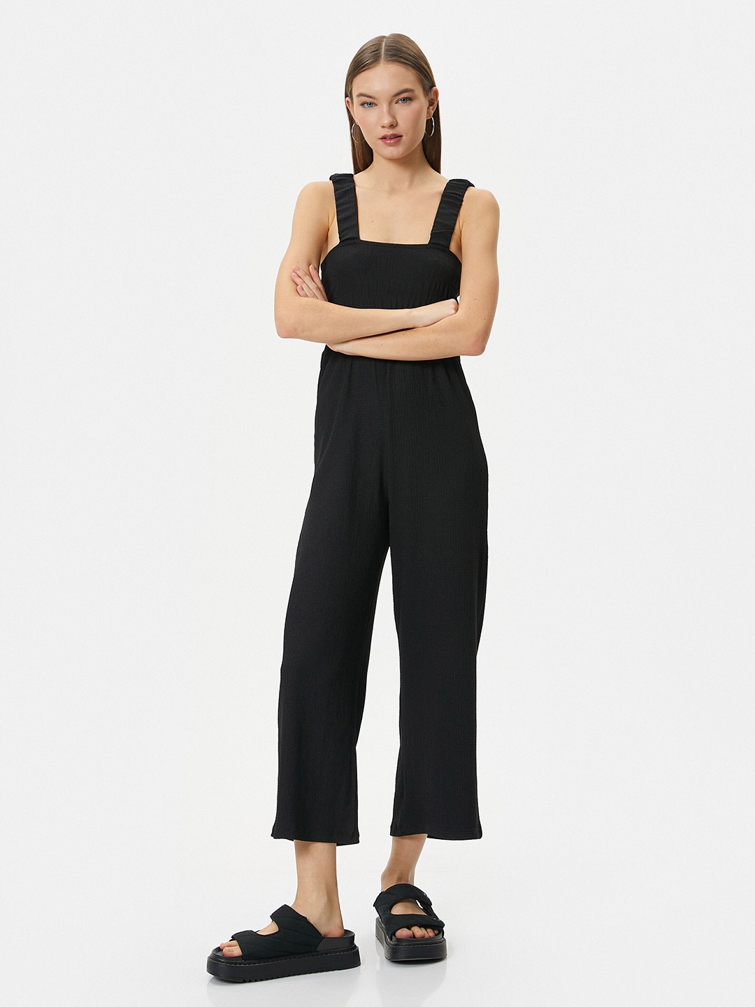 

Koton Shoulder Straps Basic Jumpsuit, Black