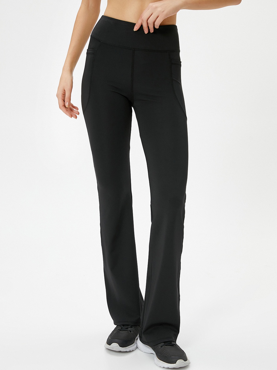 

Koton Women High-Rise Training or Gym Tights, Black