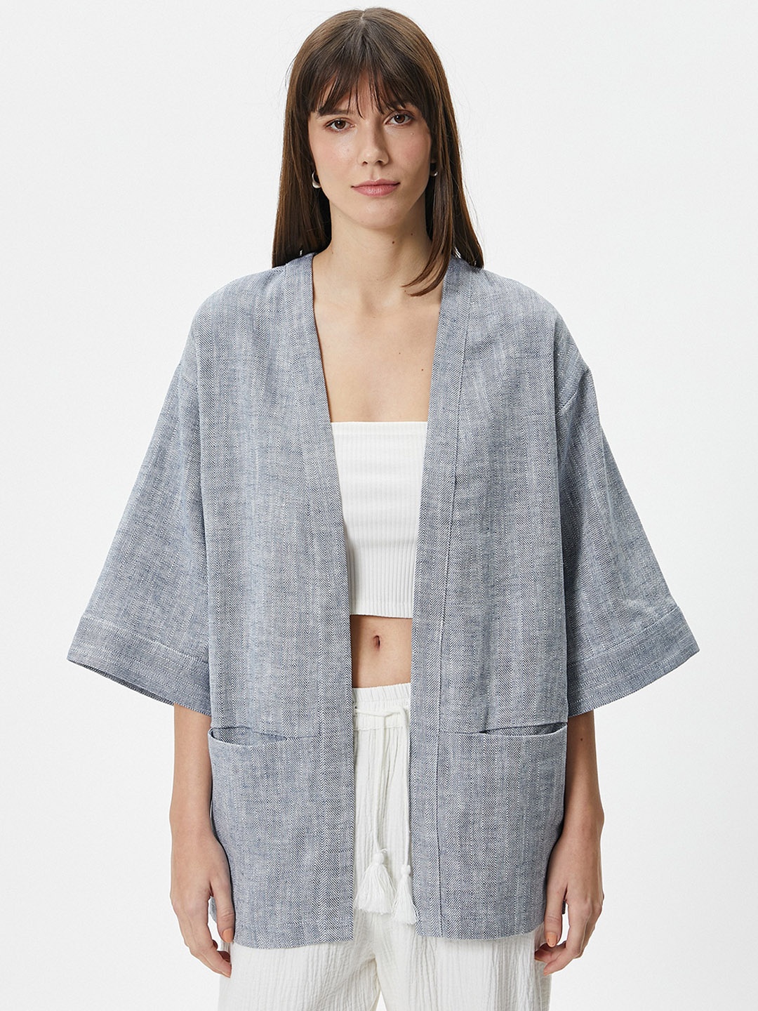 

Koton Open Front Shrug, Blue