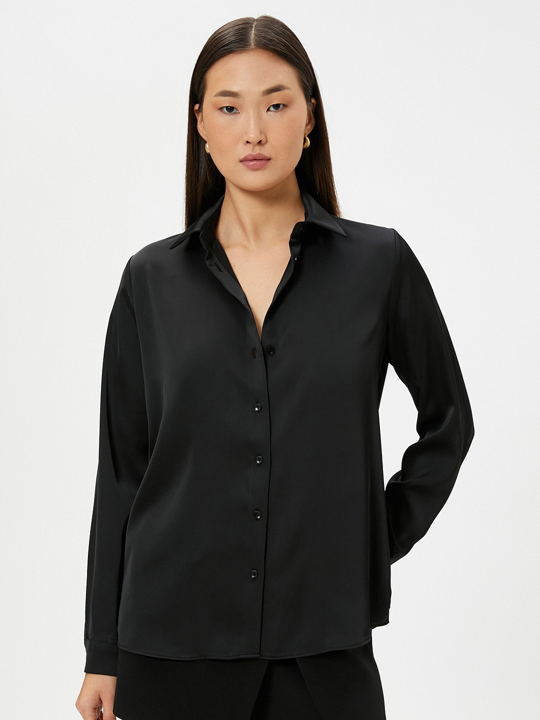 

Koton Spread Collar Casual Shirt, Black