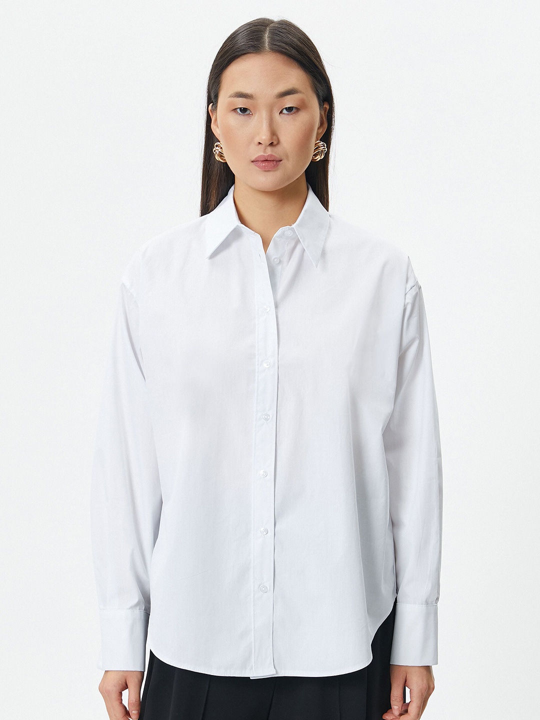 

Koton Spread Collar Pure Cotton Casual Shirt, White