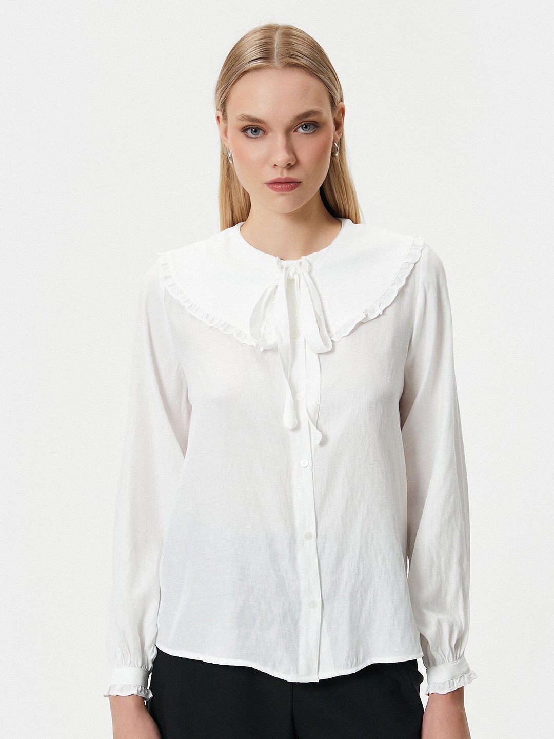 

Koton Tie Up Neck Shirt Style Top, Off white