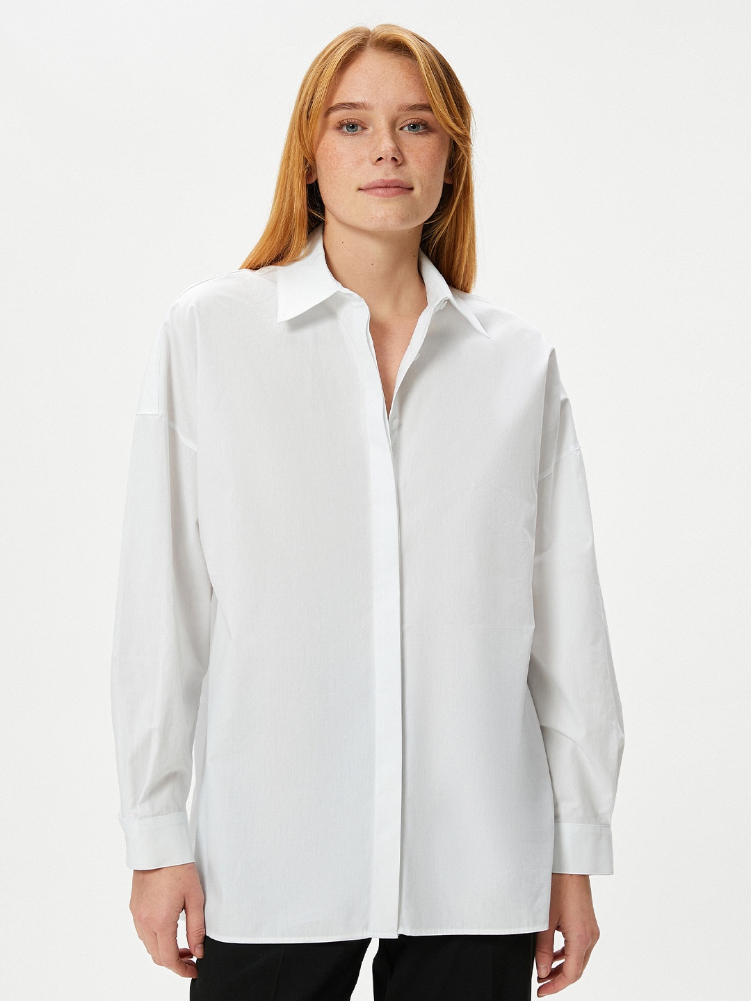 

Koton Spread Collar Opaque Casual Pure Cotton Shirt, White