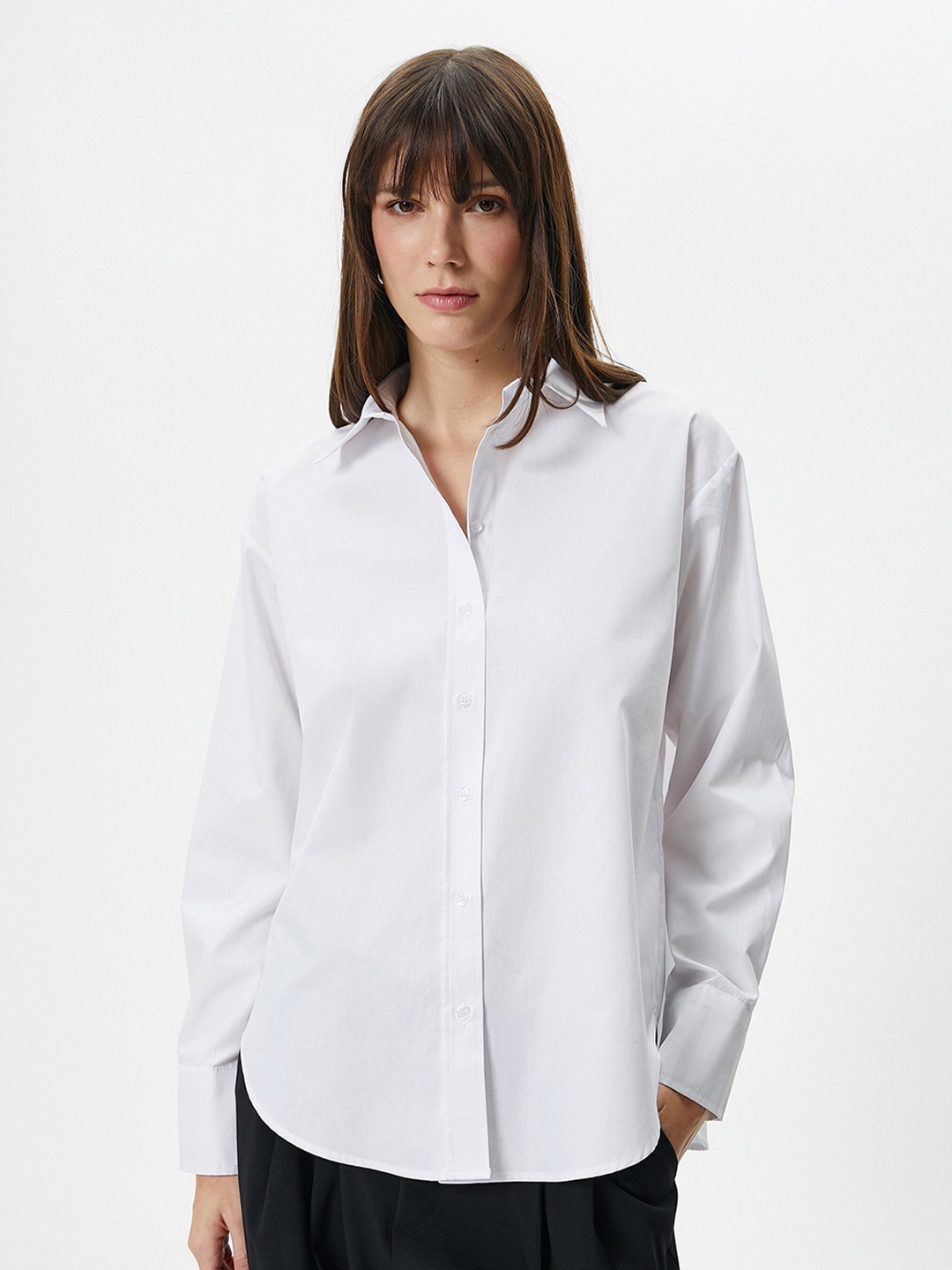 

Koton Spread Collar Pure Cotton Casual Shirt, Off white