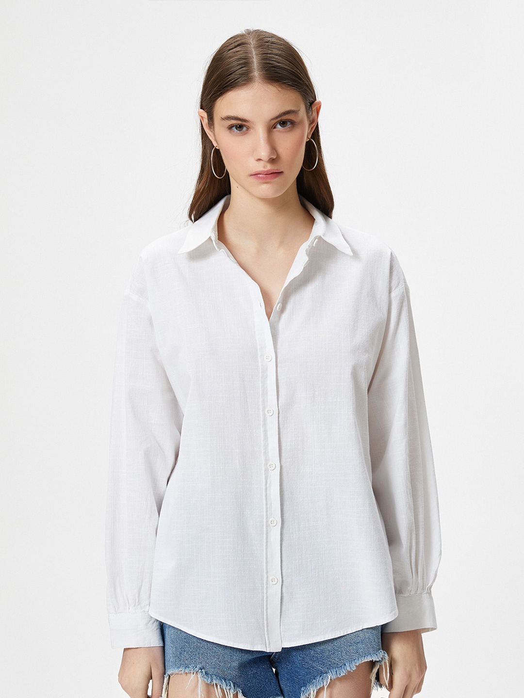 

Koton Spread Collar Casual Shirt, White