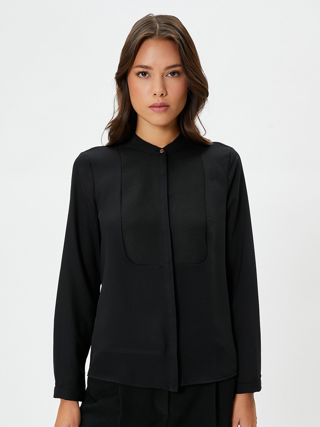 

Koton Band Collar Casual Shirt, Black