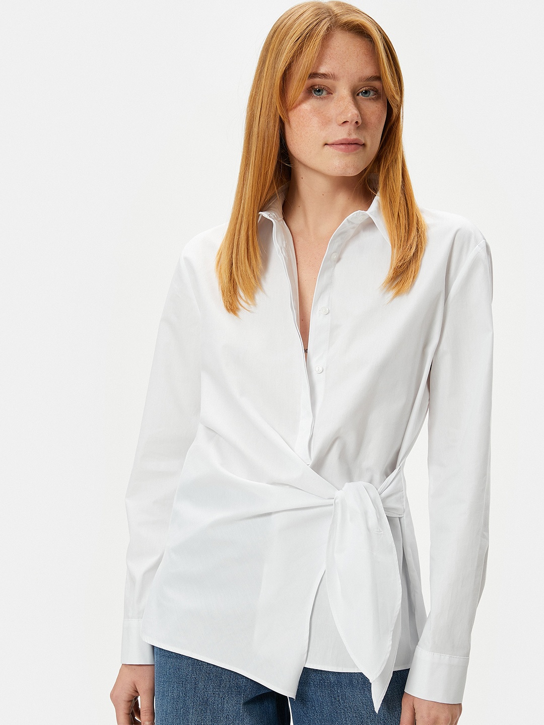 

Koton Spread Collar Regular Fit Cotton Opaque Casual Shirt, White