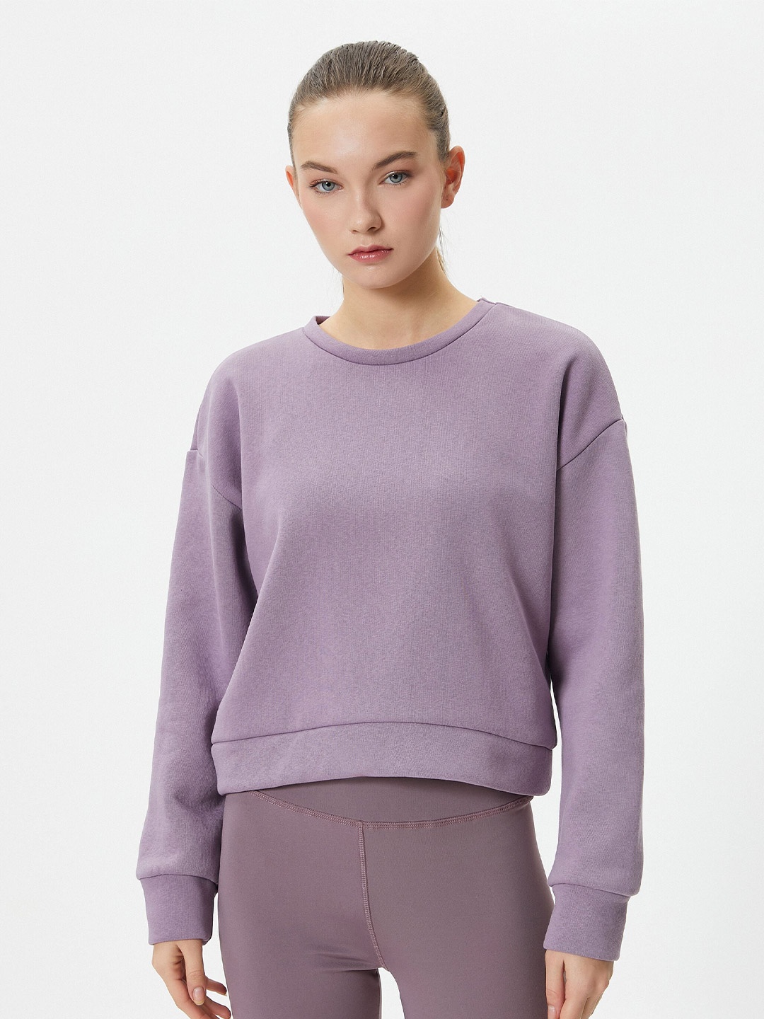 

Koton Round Neck Pullover Sweatshirt, Purple