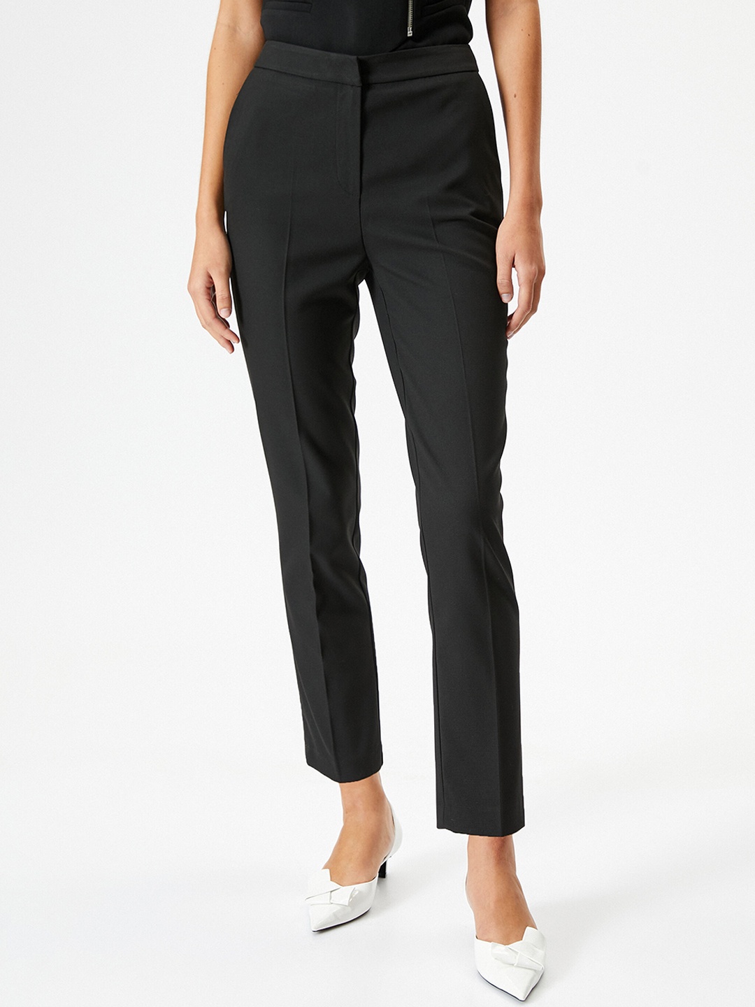 

Koton Women Mid Rise Trousers, Black