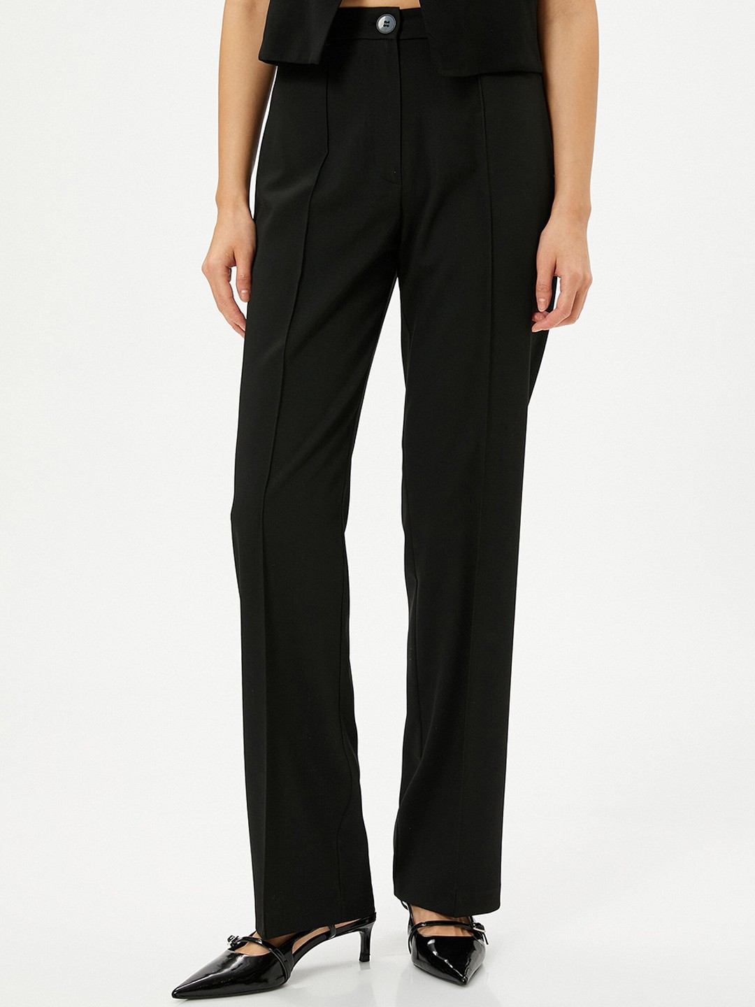 

Koton Women Mid Rise Trousers, Black