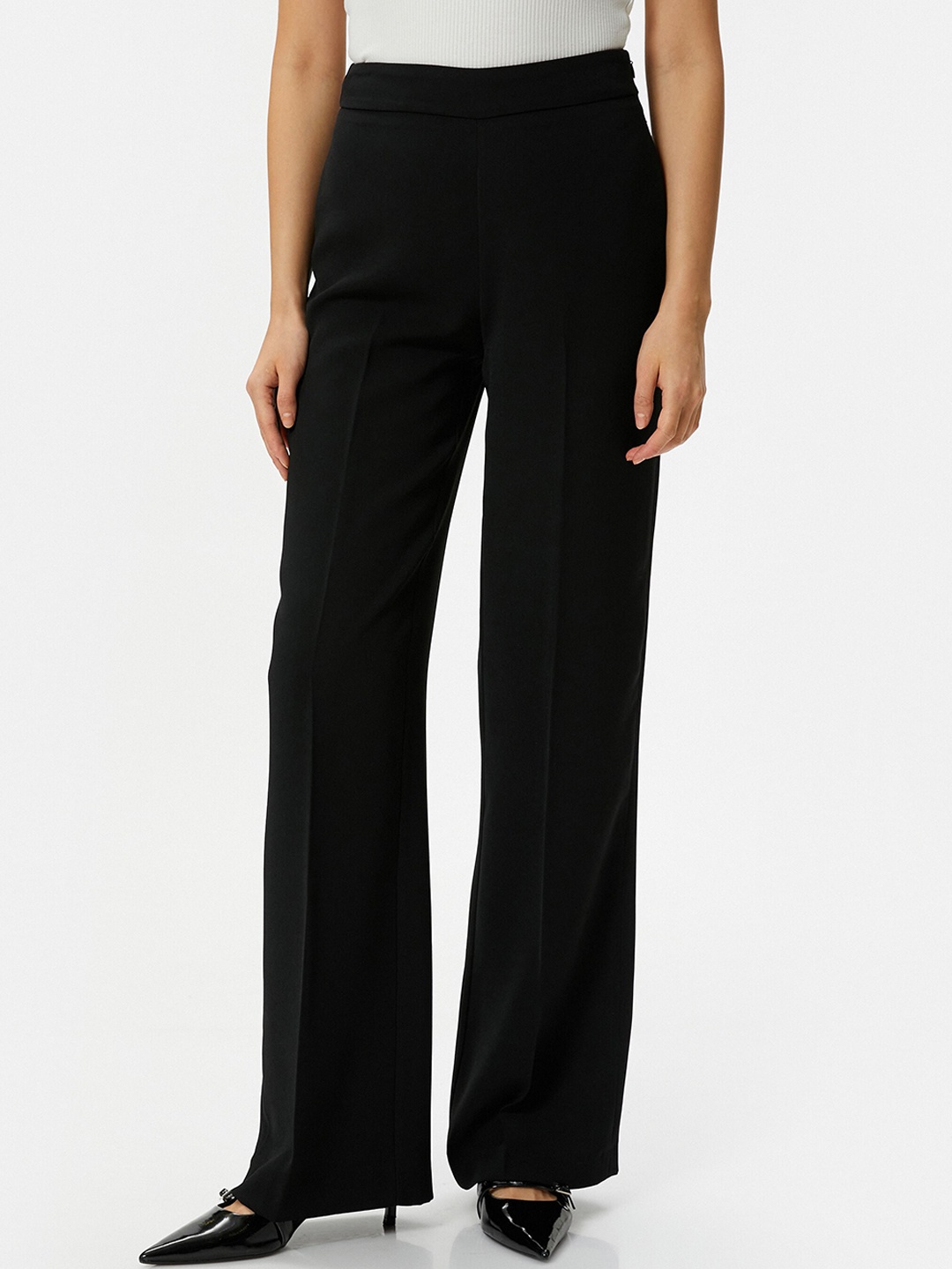 

Koton Women Mid Rise Trousers, Black