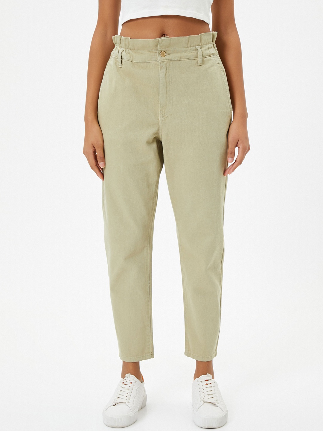 

Koton Women Mid-Rise Pure Cotton Chinos, Khaki