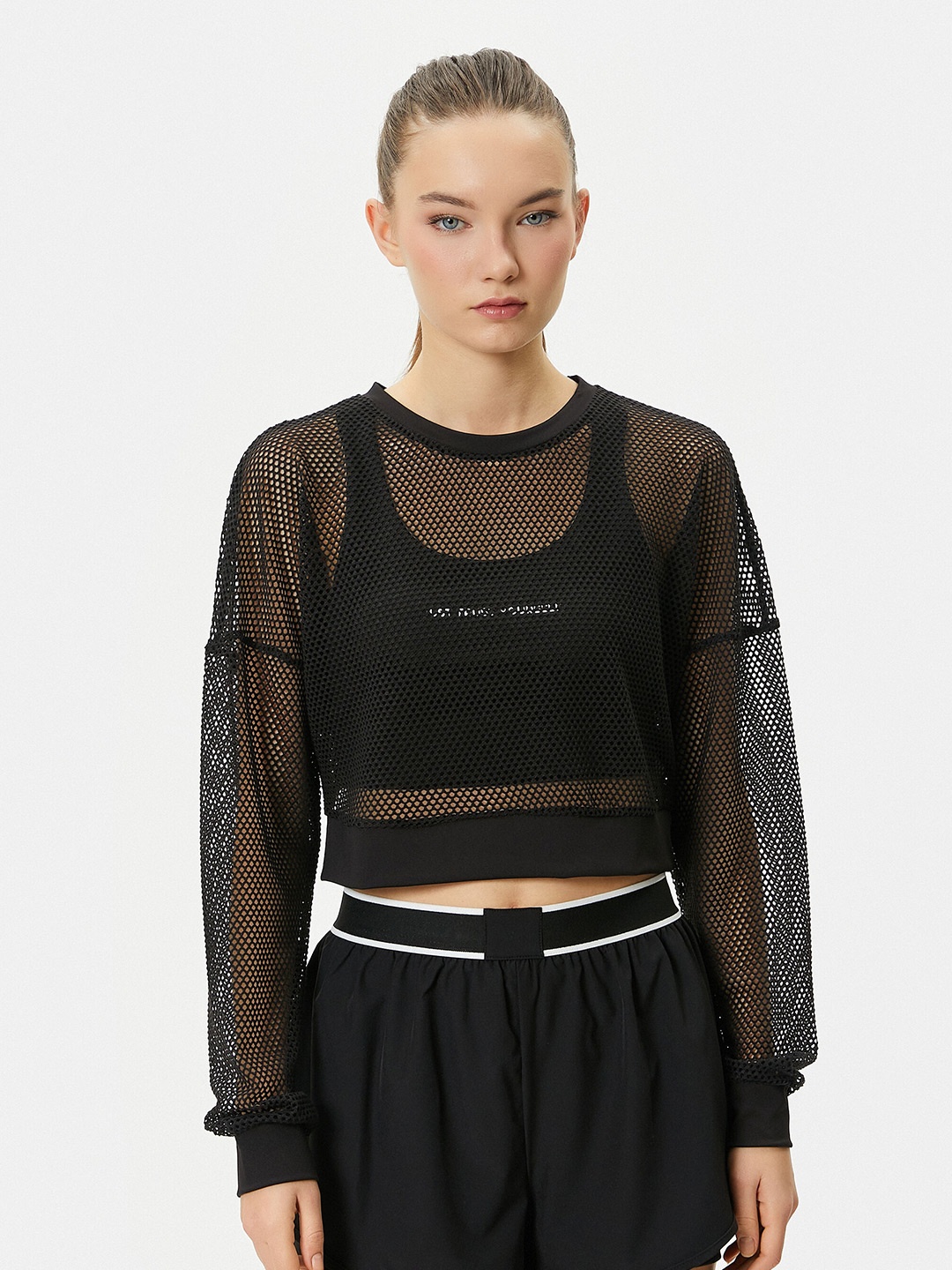 

Koton Typography Printed T-Shirt, Black