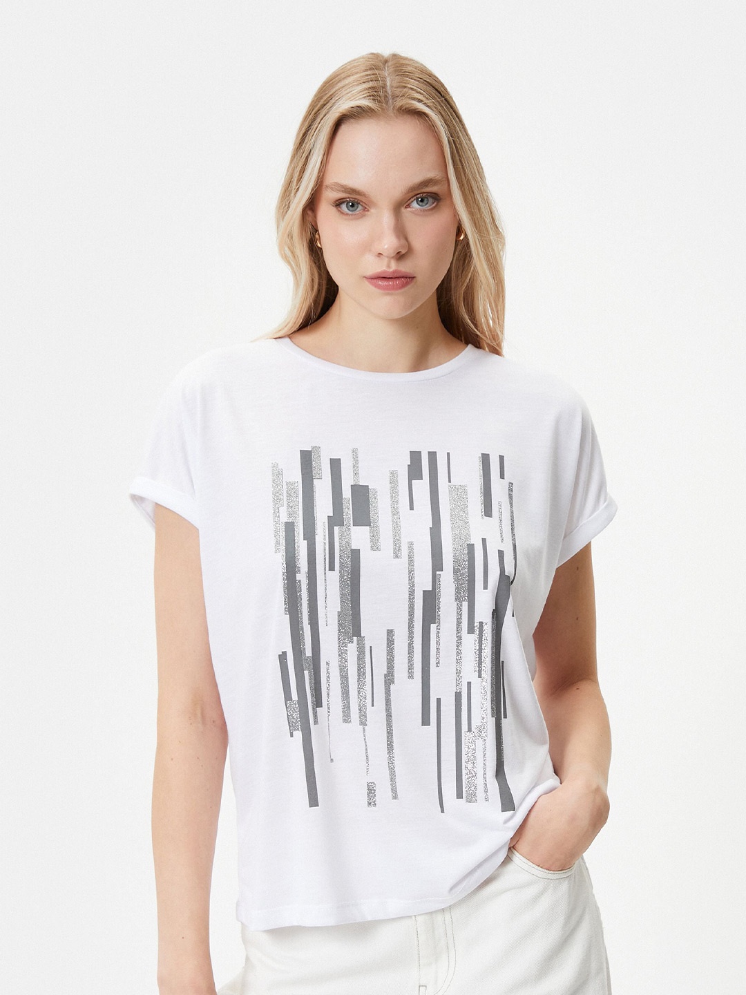 

Koton Abstract Printed T-Shirt, White