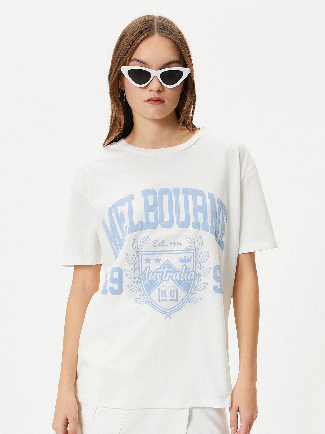 

Koton Typography Printed Pure Cotton T-shirt, Beige