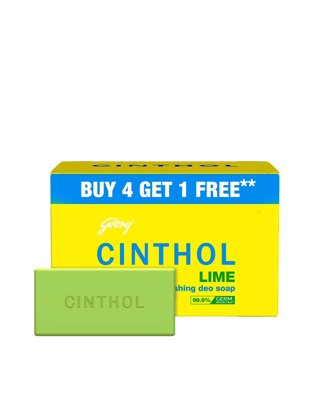 CINTHOL Lime Refreshing Deo Soap Combo - 150g each - Buy 4 Get 1 Free