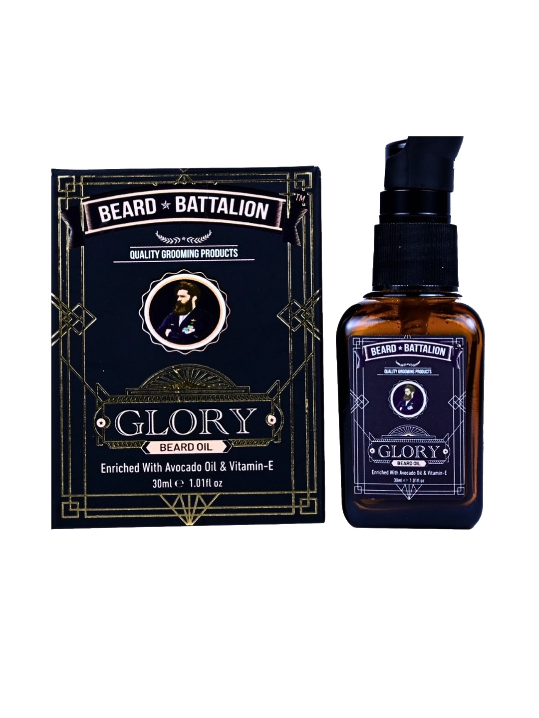 

Beard Battalion Glory Beard and Hair Oil With Avocado Oil - 30ml, Black