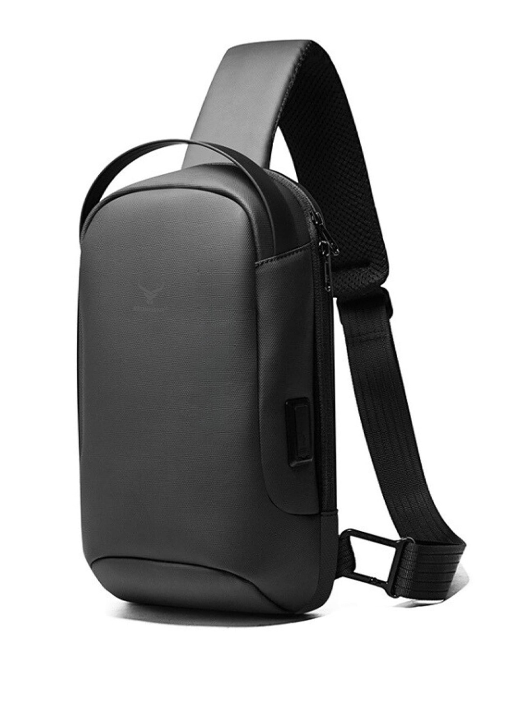 

REDHORNS Unisex Crossbody Backpack With USB Charging Port, Grey