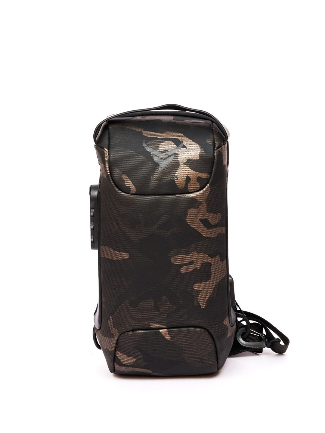 

REDHORNS Unisex Camouflage Printed Canvas Backpack with USB Charging Port, Brown
