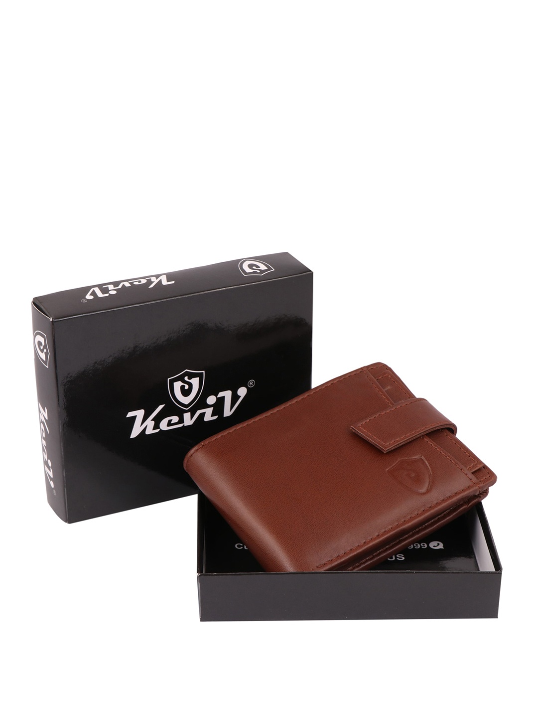 

Keviv Men Leather Two Fold Wallet, Brown