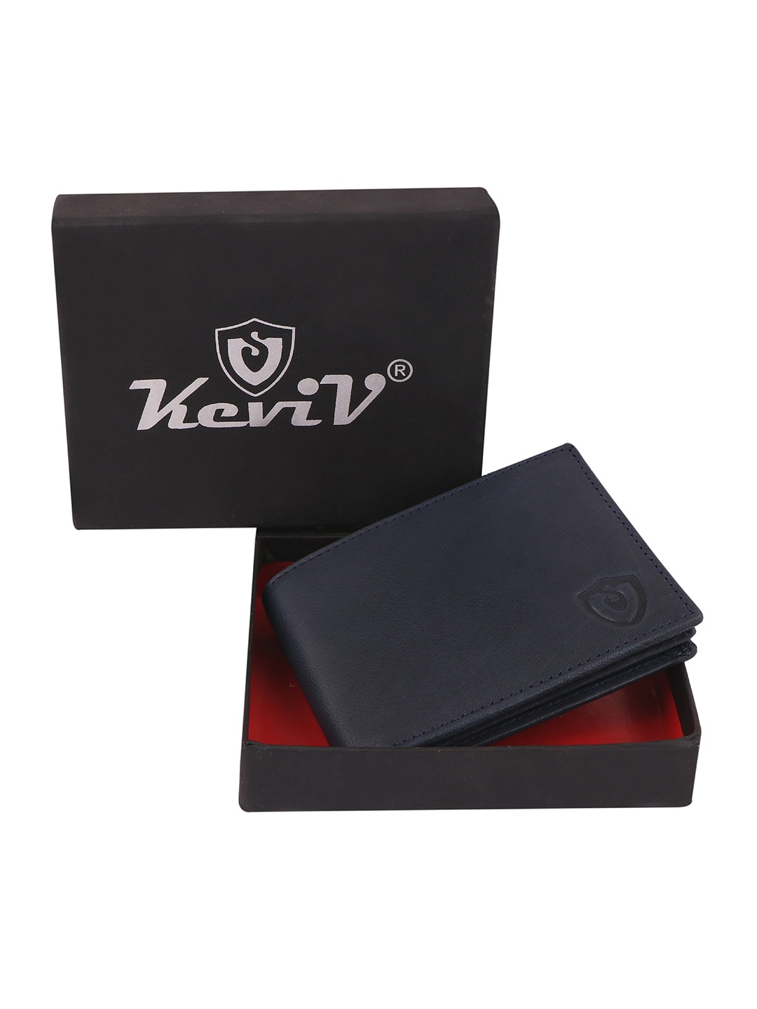 

Keviv Men Textured Leather Two Fold Wallet, Blue