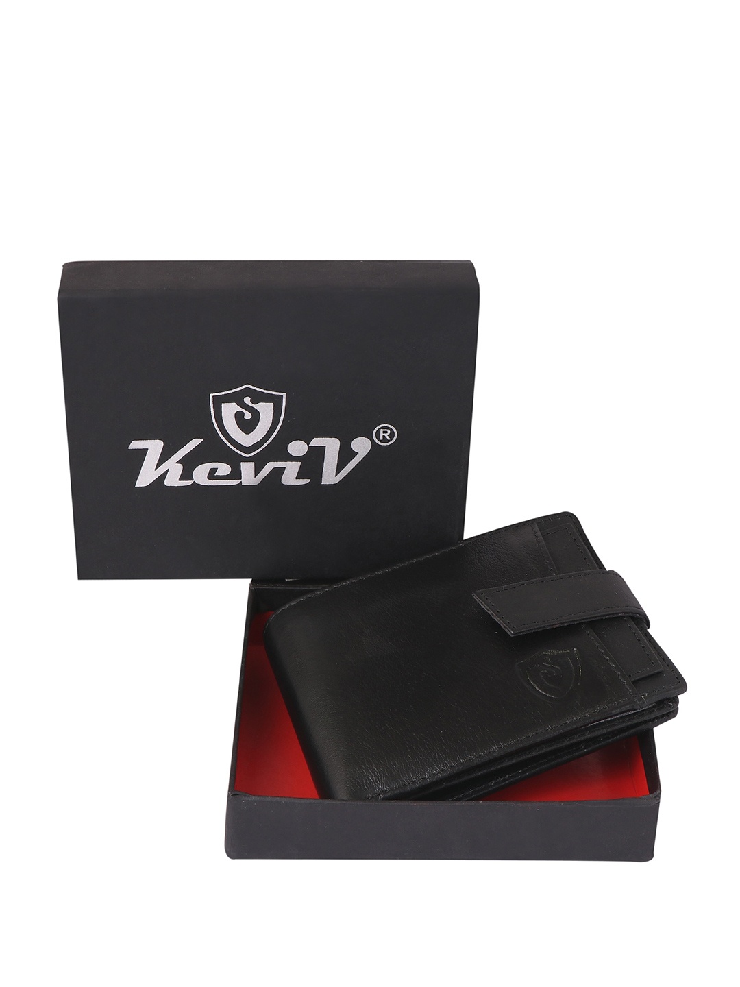 

Keviv Men Textured Leather Two Fold Wallet, Black