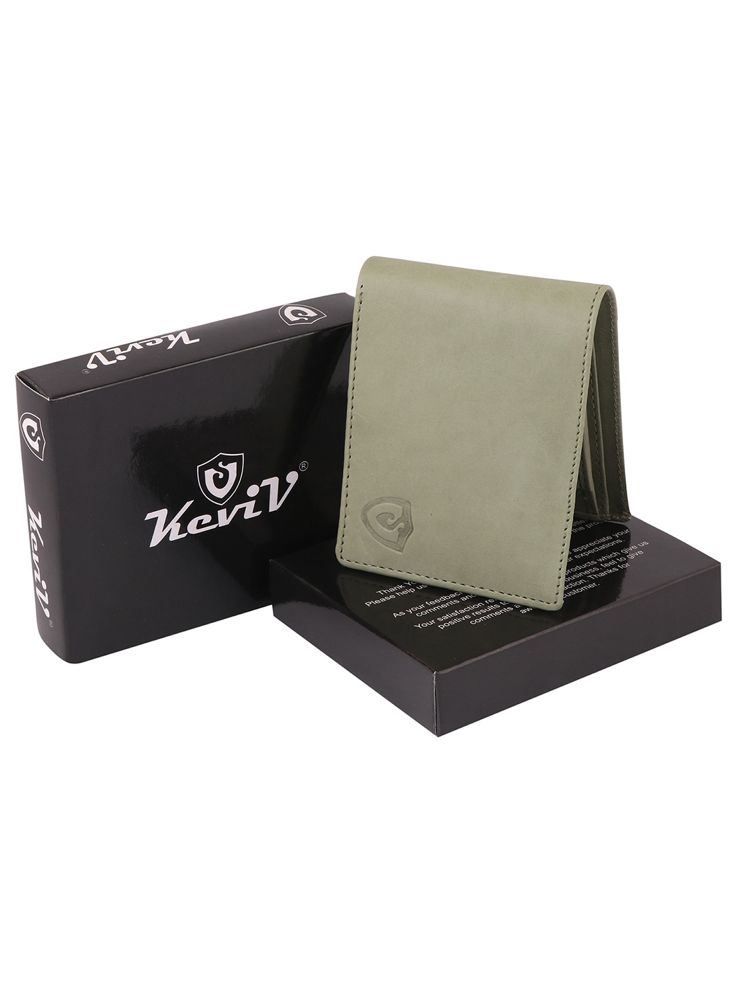 

Keviv Men Textured Leather Two Fold Wallet, Green