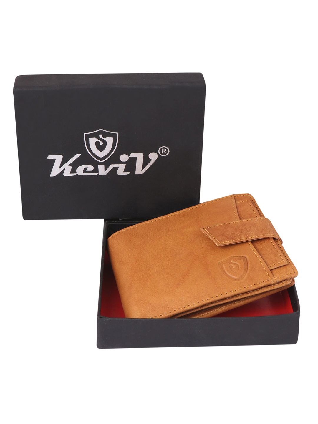 

Keviv Men Textured Leather Two Fold Wallet, Tan