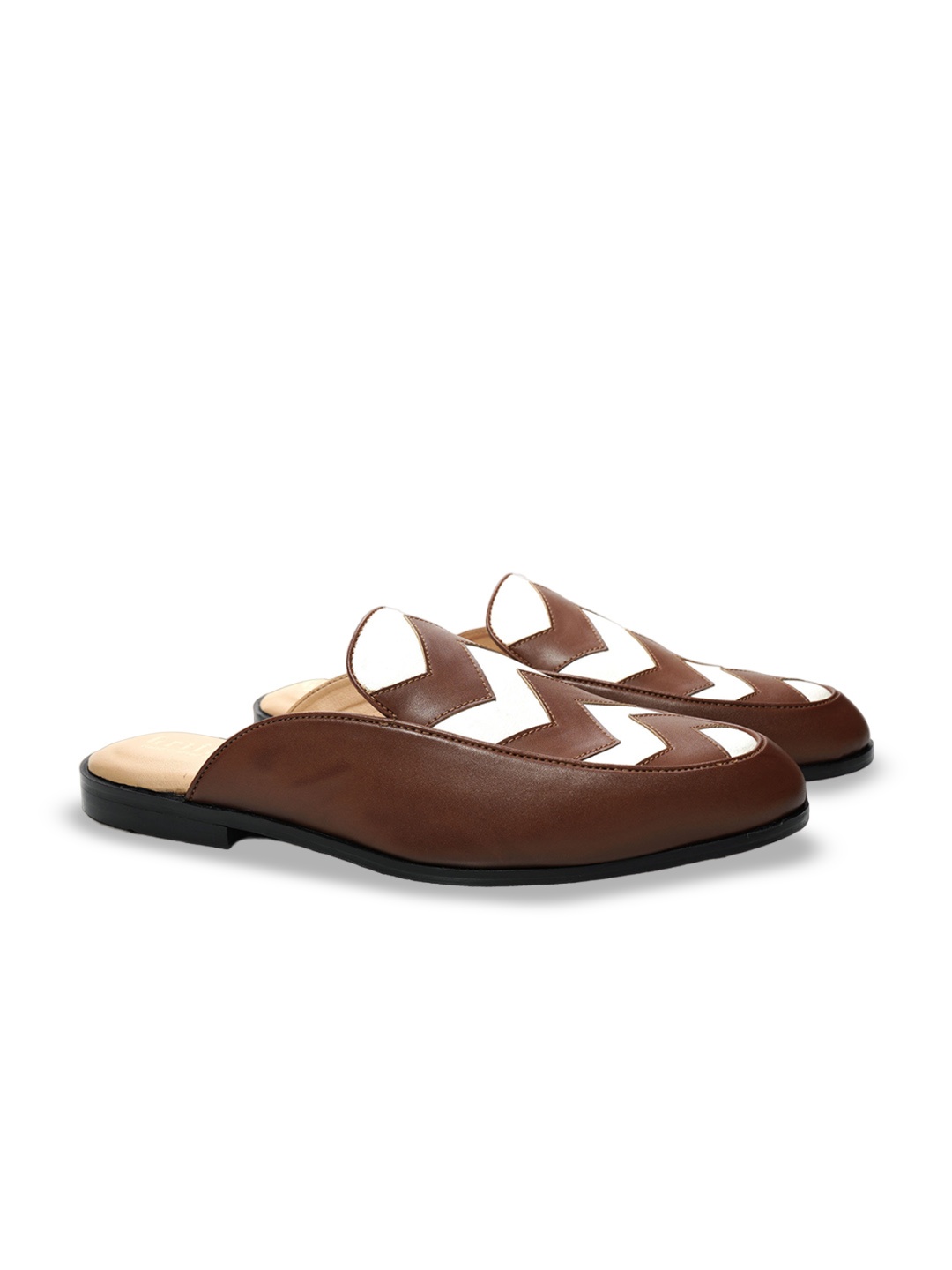 

GRIFFIN Men Colourblocked Lightweight Mules, Tan