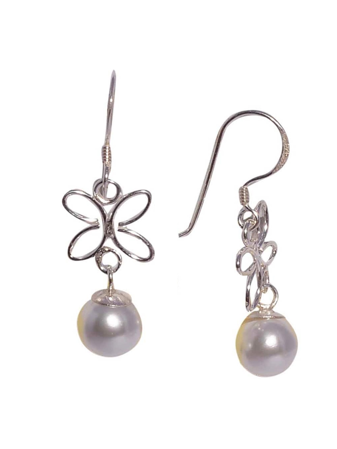 

Abhooshan 92.5 Sterling Silver Silver-Plated Contemporary Drop Earrings