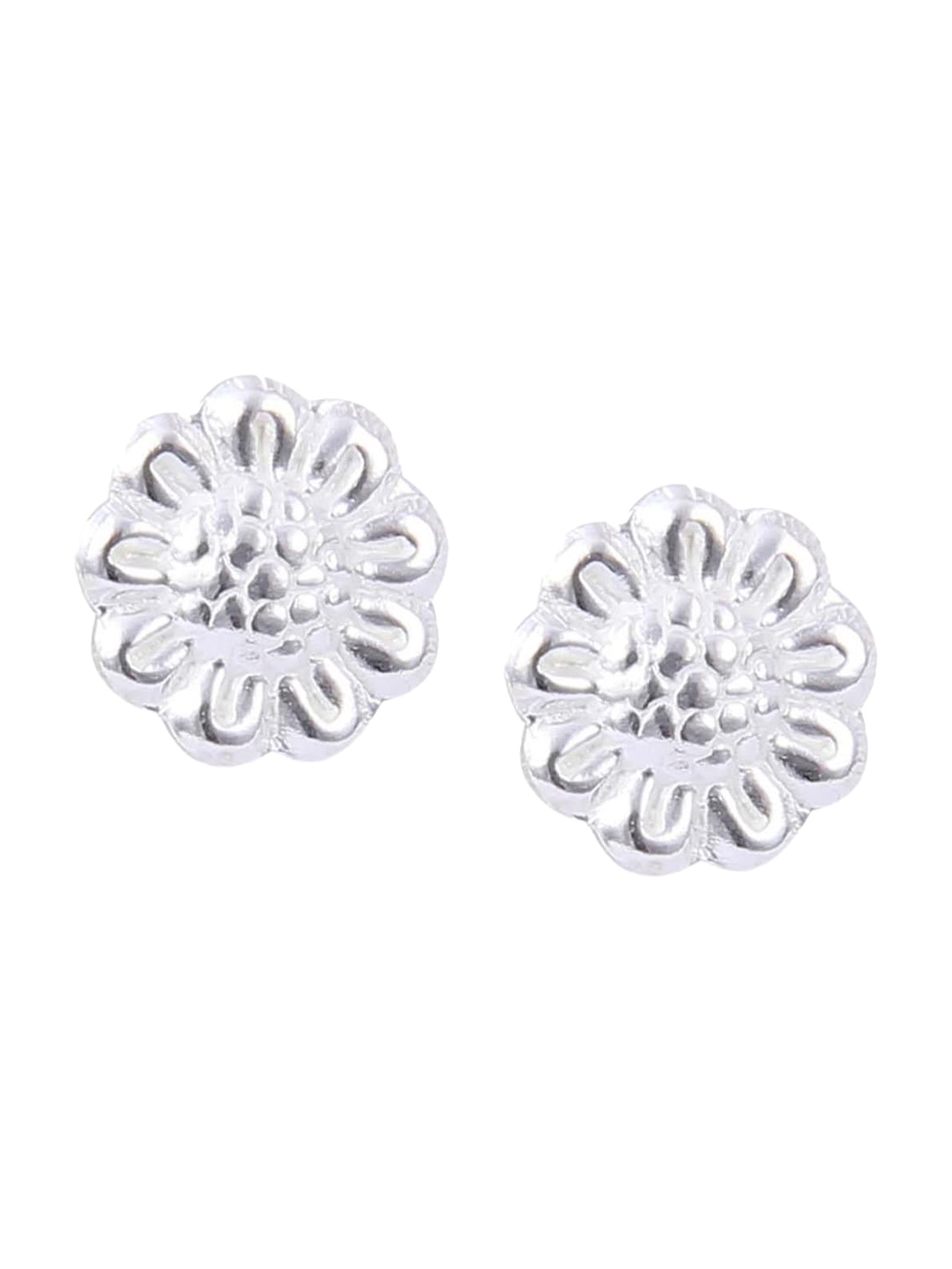 

Abhooshan Girls 92.5 Sterling Silver Silver-Plated Floral Oxidised Stud Earrings